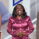 Sheryl’s pink satin jacket and pants set on The Talk