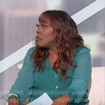 Sheryl’s teal green cardigan on The Talk