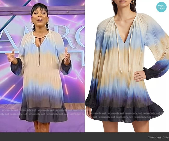 Simkhai Adasia Ombre Plisse Minidress worn by Tamron Hall on Tamron Hall Show