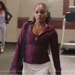 Simone’s burgundy track jacket on All American Homecoming