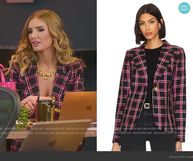 Smythe Patch Pocket Duchess Blazer worn by Nicole Young on Selling Sunset