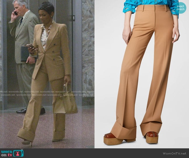 Smythe Wide-Leg Cuffed Wool Trousers worn by Jax Stewart (Emayatzy Corinealdi) on Reasonable Doubt