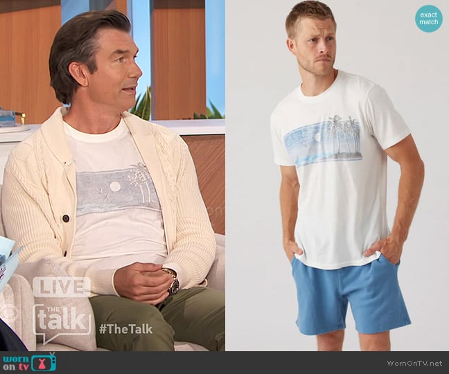 Sol Angeles Azul Sea Tee worn by Jerry O'Connell on The Talk