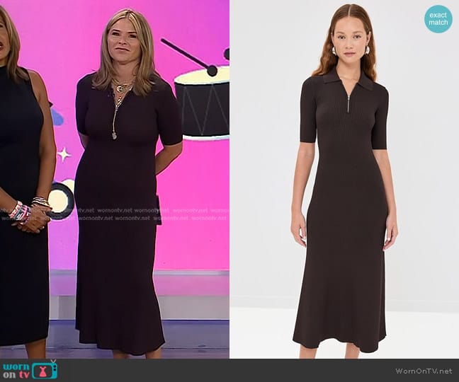 Staud Roland Dress in Earth worn by Jenna Bush Hager on Today