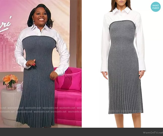 Staud O'Keefe Wool-Blend Midi-Dress worn by Sherri Shepherd on Sherri