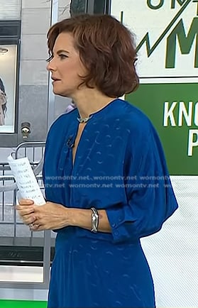 Stephanie Ruhle’s blue printed midi dress on Today