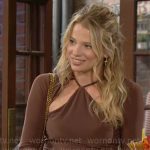 Summer’s brown long sleeved top with cutouts on The Young and the Restless