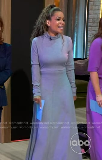 Sunny’s gray turtleneck sweater dress on The View