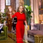 Sunny’s red short sleeve midi dress on The View