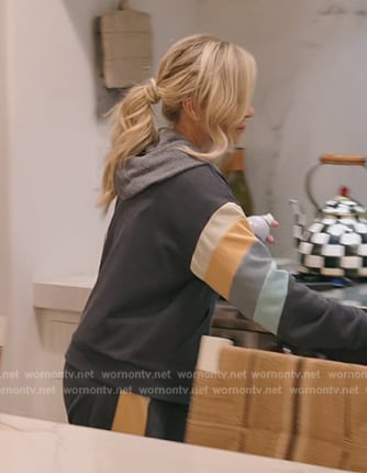 Tamra's gray sleeve stripe hoodie on The Real Housewives of Orange County