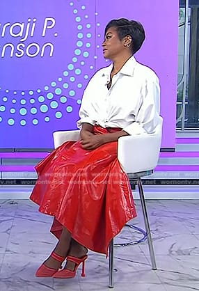 Taraji P. Henson’s red mesh pumps on Today