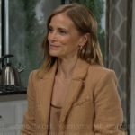 Taylor’s brown tweed blazer on The Bold and the Beautiful