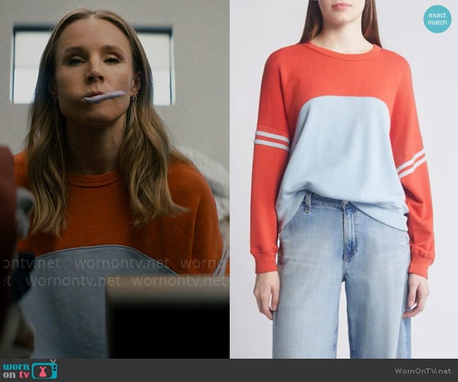 The Great The Cross Country Colorblock Cotton Sweatshirt worn by Joanne (Kristen Bell) on Nobody Wants This