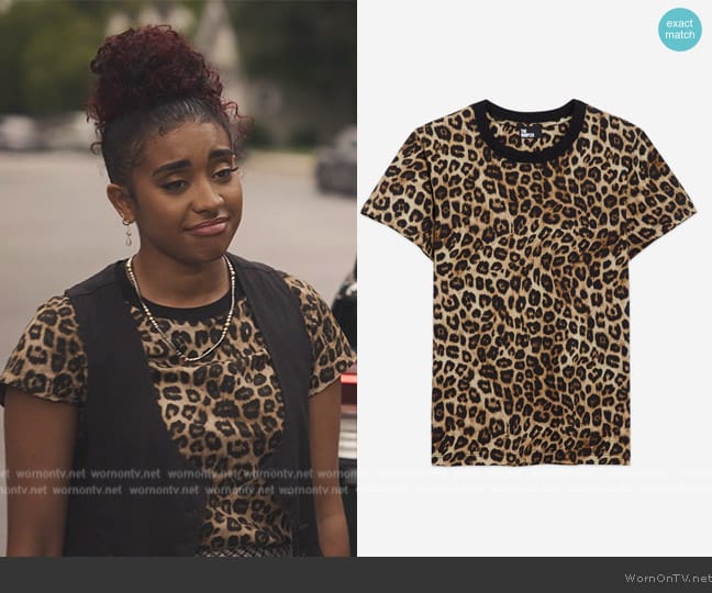 The Kooples Leopard print Tee worn by Amira (Alycia Pascual-Pena) on Bel-Air