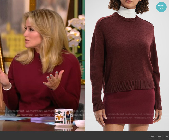 Theory Cashmere Crop Sweater worn by Sara Haines on The View