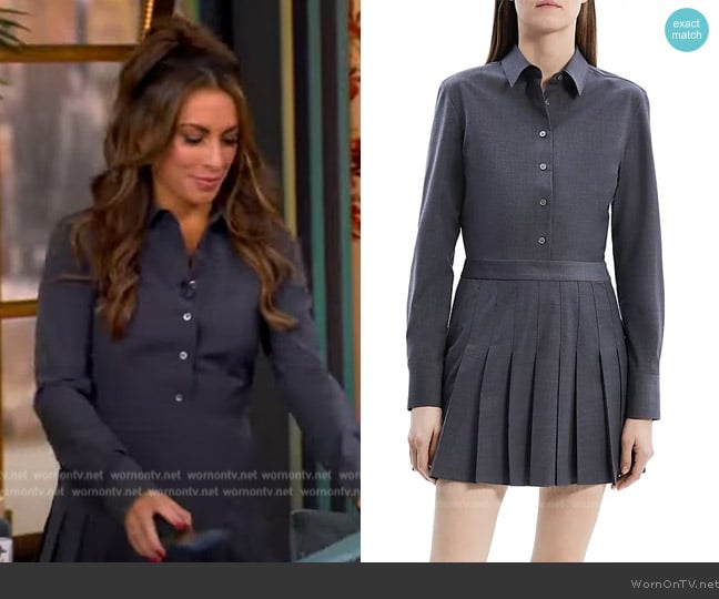 Theory Long Sleeve Pleated Shirtdress worn by Alyssa Farah Griffin on The View