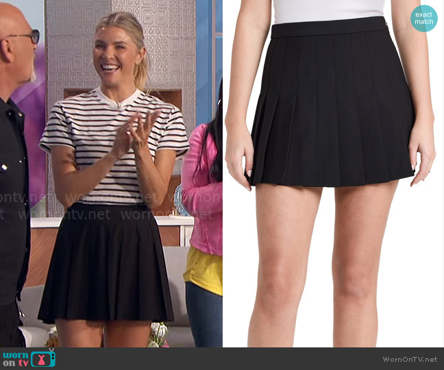 Theory Mini Pleat Skirt worn by Amanda Kloots on The Talk