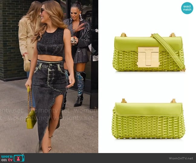 Tom Ford Satin 001 Chain Medium Shoulder Bag worn by Chrishell Stause on Selling Sunset