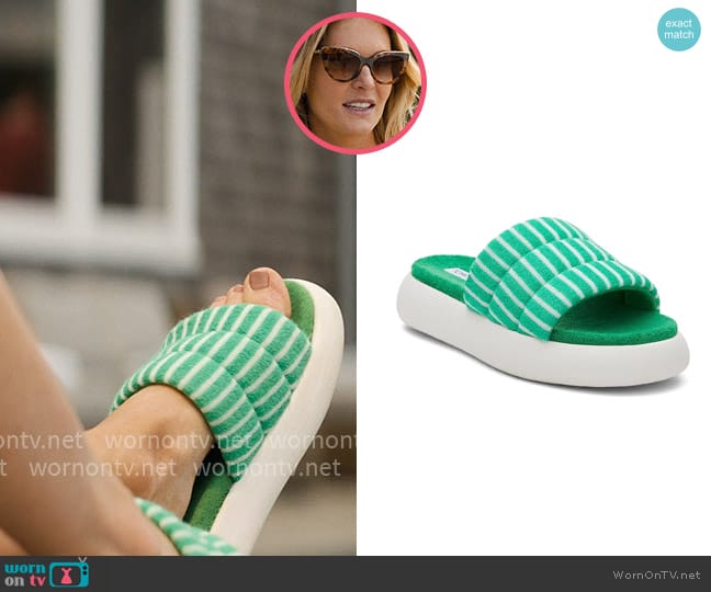 Toms Alpargata Mallow Slide Sandals worn by Merritt Monaco (Meghann Fahy) on The Perfect Couple