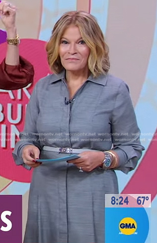 Tory's grey midi shirtdress on Good Morning America