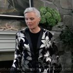 Tracy’s sheer black floral jacket on General Hospital