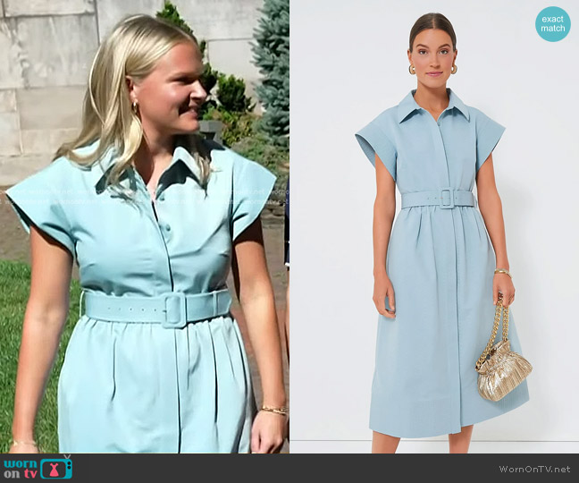 Tuckernuck Chloe Dress in Slate Blue worn by Annabel Love on Today