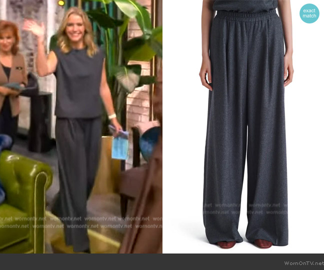 TWP Eva Stretch Wool Wide Leg Pants worn by Sara Haines on The View