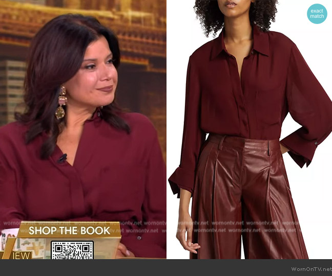 TWP New Morning After Silk Shirt worn by Ana Navarro on The View