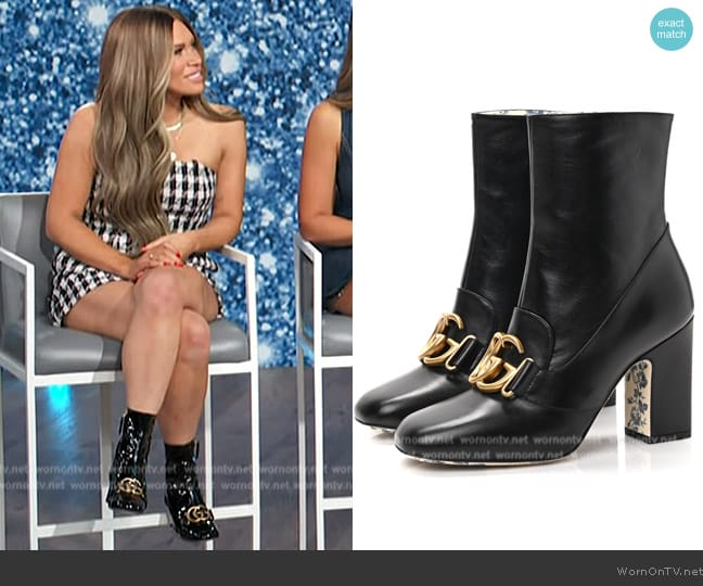 Gucci Malaga Kit GG Vicoire Boots worn by Jessi Ngatikaura on Access Hollywood