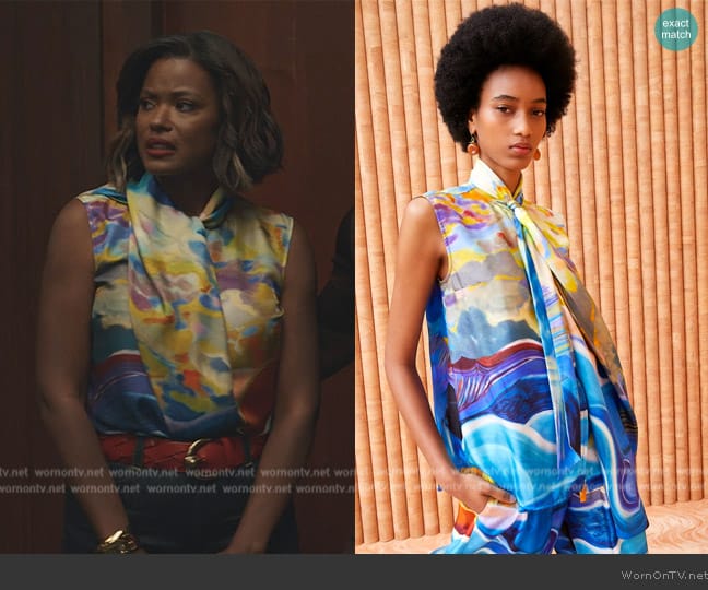 Ulla Johnson Milo Top worn by Vivian Banks (Cassandra Freeman) on Bel-Air