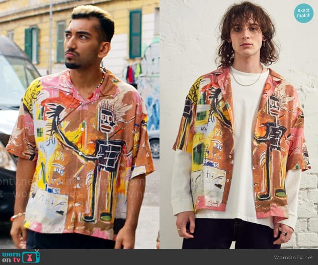 Urban Outfitters Basquiat Button-Through Shirt worn by Dionysus (Nabhaan Rizwan) on Kaos