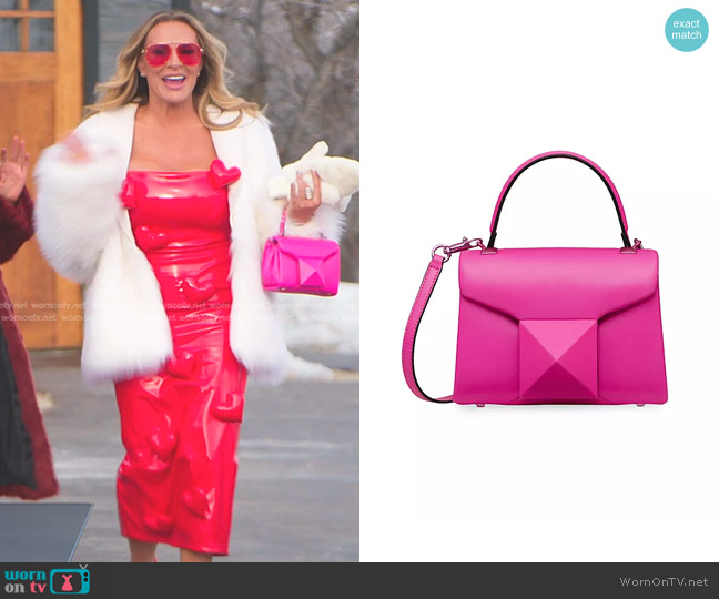 Valentino Garavani Mini One Stud Handbag in Nappa in Pink Pp worn by Heather Gay on The Real Housewives of Salt Lake City