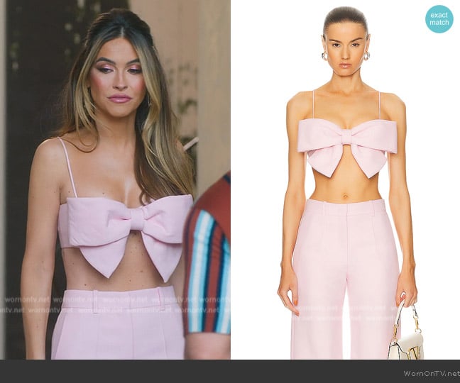 Valentino Bow Bra Top worn by Chrishell Stause on Selling Sunset