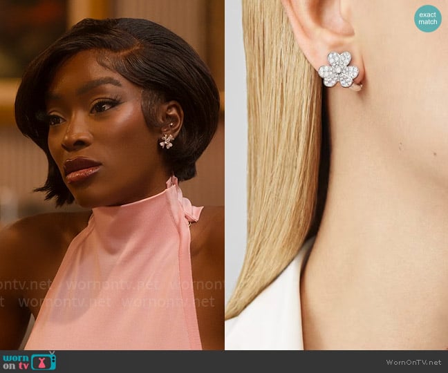 Van Cleef & Arpels Frivole earrings, small model worn by Chelsea Lazkani on Selling Sunset