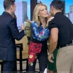 Vanna White’s black floral print jumpsuit on Live with Kelly and Mark