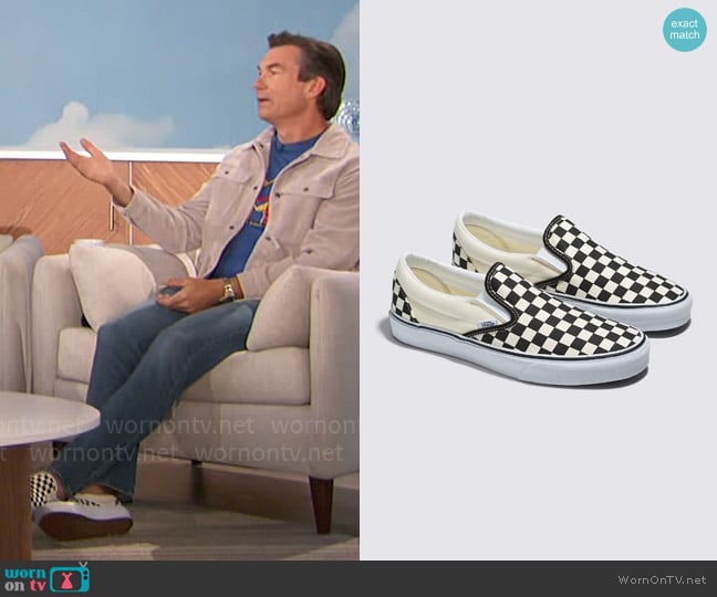 Vans Classic Slip-On Checkerboard Shoe worn by Jerry O'Connell on The Talk