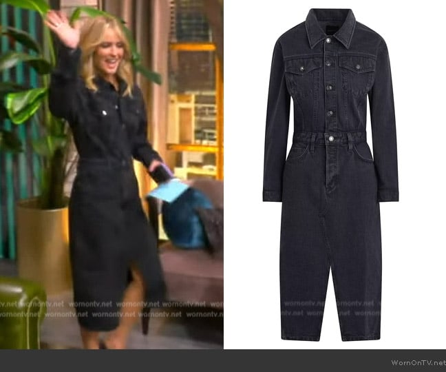 Favorite Daughter City Denim Long-Sleeve Midi-Dress worn by Sara Haines on The View