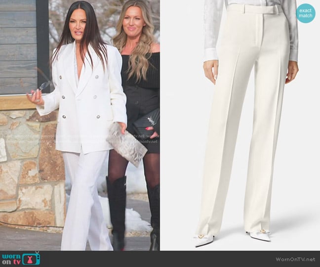 Versace Grain de Poudre Virgin Wool Pants worn by Lisa Barlow on The Real Housewives of Salt Lake City