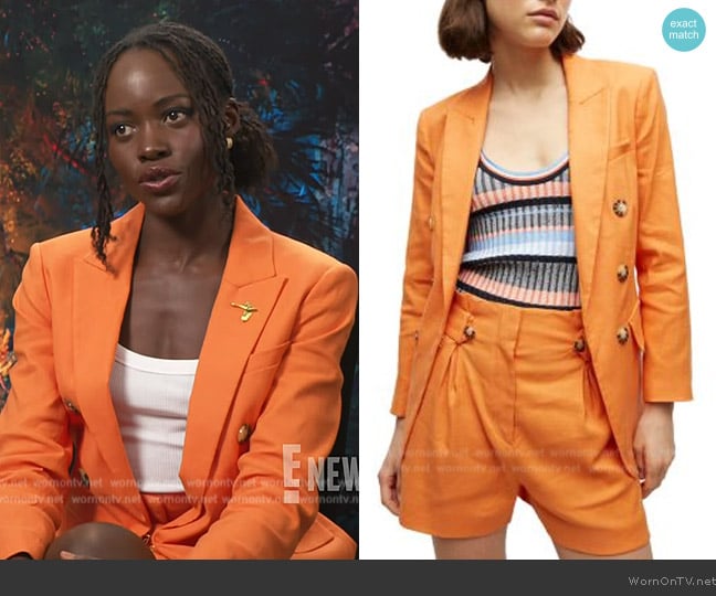 Veronica Beard Bexley Dickey Blazer worn by Lupita Nyong'o on E! News