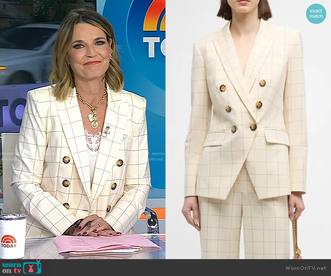 Veronica Beard Charleston Dickey Jacket in Ecru Deep Ochre worn by Savannah Guthrie on Today