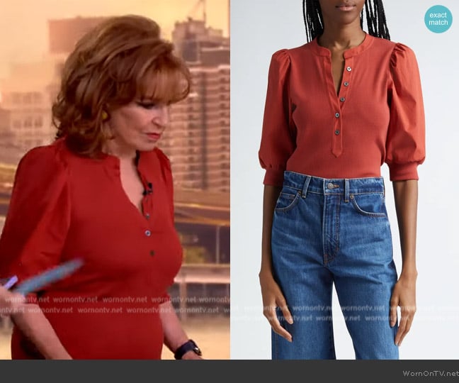 Veronica Beard Coralee Rib Top worn by Joy Behar on The View