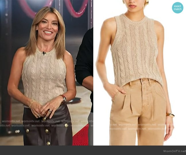 Veronica Beard Jerrel Silk-Linen Tank worn by Kit Hoover on Access Hollywood