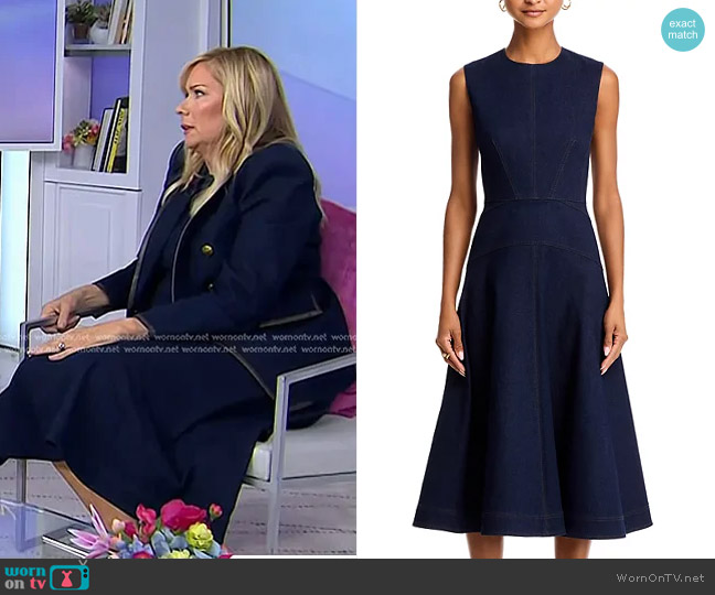 Veronica Beard Karrigan Denim Midi Dress in Midnight worn by Leanne Morgan on Today