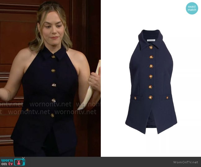 Veronica Beard Orlinda Vest worn by Hope Logan (Annika Noelle) on The Bold and the Beautiful