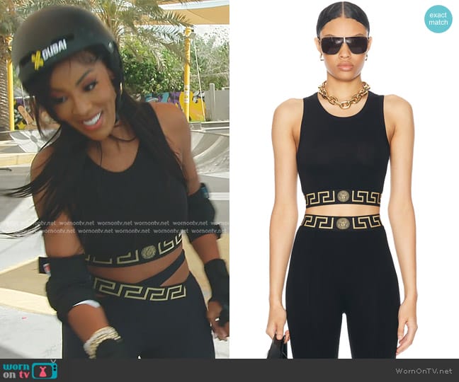 Caroline’s black cropped top on The Real Housewives of Dubai