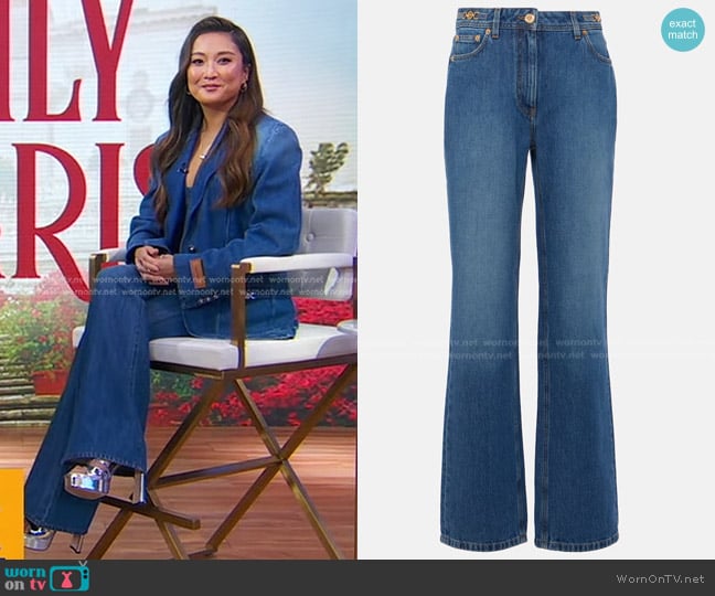 Versace Medusa '95 Flared Jeans worn by Ashley Park on Good Morning America