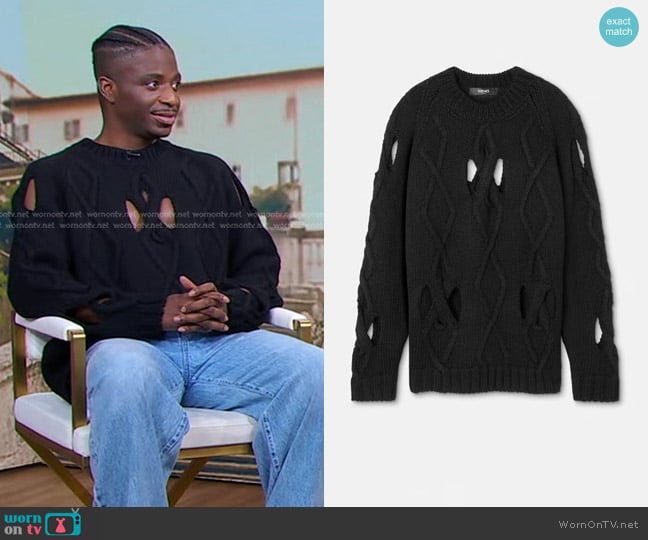 Versace Wool Cutout Sweater worn by Samuel Arnold on Good Morning America