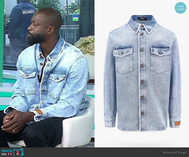 Versace Frayed Denim Overshirt worn by Dwyane Wade on Today