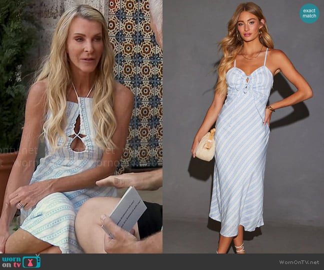 Vici American Sweetheart Striped Midi Dress worn by Joan Vassos on The Golden Bachelorette