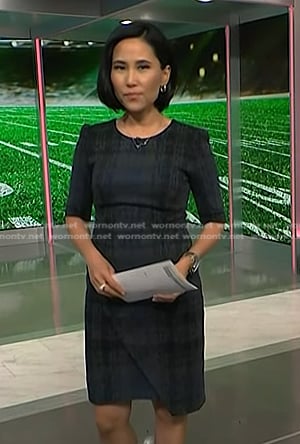 Vicky's grey plaid dress on NBC News Daily